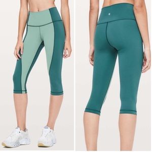 Lululemon Wunder Under Crop High-Rise Teal Size 6